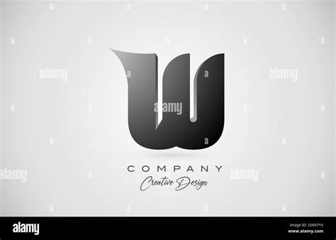 Alphabet Letter W Icon Logo In Black Gradient Creative Design For