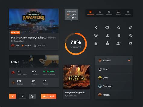 Faceit Components By Pixelmatters On Dribbble