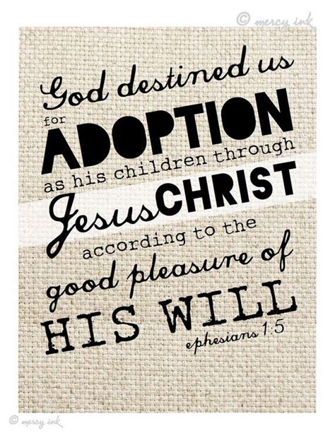 Adoption Scripture Print Ephesians 15 Bible Verse Faith Art