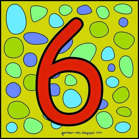 Mewarnai Gambar Angka 6 Enam