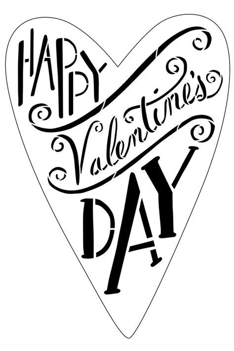 Happy Valentines Day Heart Shape Stencil By Studior12 Stcl5626