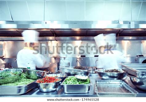 Motion Chefs Restaurant Kitchen Stock Photo Edit Now 174965528