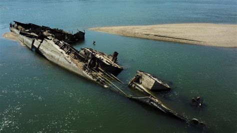 Dozens Of Sunken Wwii German Ships Resurface Along Danube River As