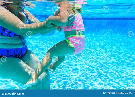 Grandmother Teaching Granddaughter To Swim Stock Image Image Of