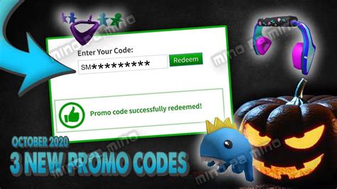 Roblox Promo Codes For October 2020 🎁 3 New Cool Items Part 1