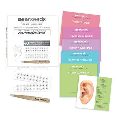 Ear Seeds Kit For Headaches Weight Loss Stress And Anxiety More Ear