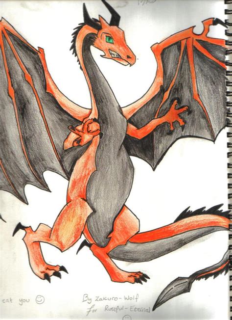 Orange And Black Dragon By X X Magpie X X On Deviantart