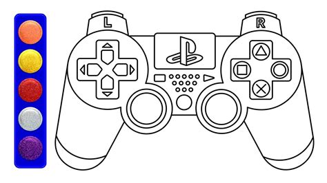 Glitter Playstation Controller Drawing And Coloring Playstation