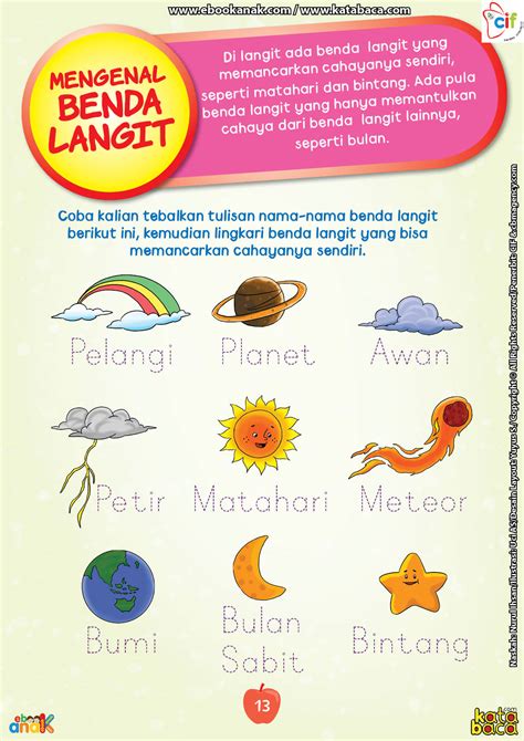 Mengenal Nama Nama Benda Langit Ebook Anak Ebook Anak