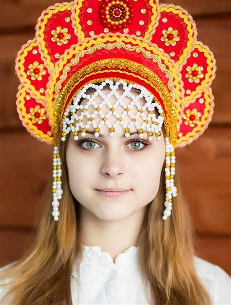 The Kokoshnik Is A Traditional Russian Head Dress Worn By Women Russian Hat Russian Folk