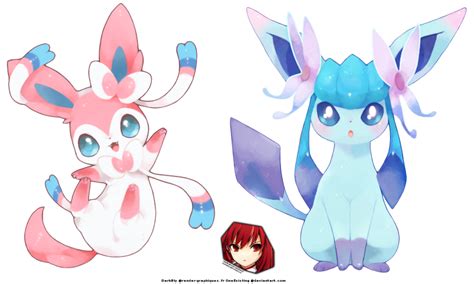 Pokemon Chibi Render Sylveon Glaceon Double Render By Oneexisting On
