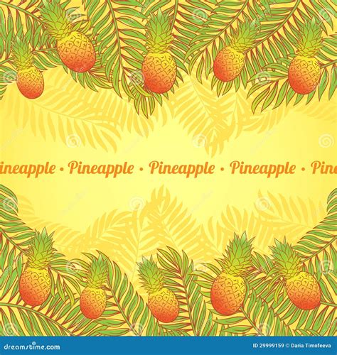 Palms And Pineapples Stock Vector Illustration Of Harvesting 29999159