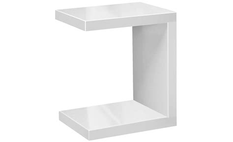 White High Gloss End Table Loft Beds For Small Spaces