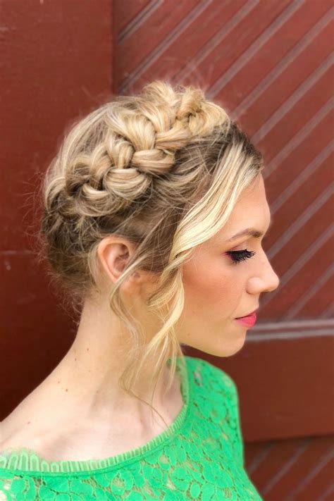Milkmaid Braids Wavy Bangs Hairstyle Makeup By Goldplaited With