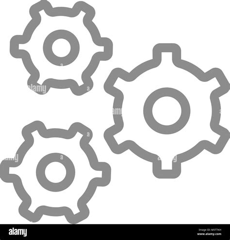 Simple Pinion Gear Wheel Mechanism Line Icon Symbol And Sign Vector
