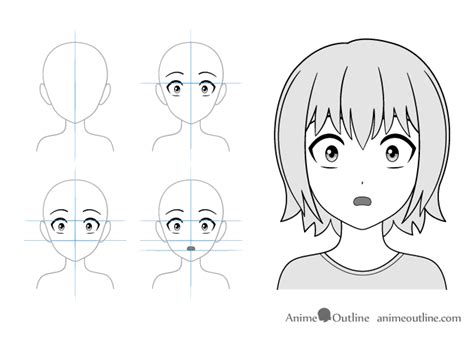 Anime Shocked Face Drawing For Placing The Eyes As Suggested In Several Other Tutorials You Can