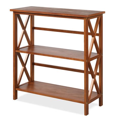 Costway Wooden Shelf Bookcase 3 Tier Open Bookshelf Wx Design