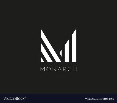 Abstract Letter M Logo Design Linear Creative Vector Image