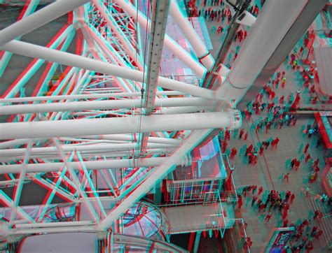 View From The London Eye In Anaglyph D Red Blue Glasses To View A