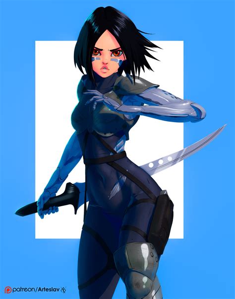 Artstation Alita Arteslav ~ Fan Art Angel Artwork Cyberpunk Girl