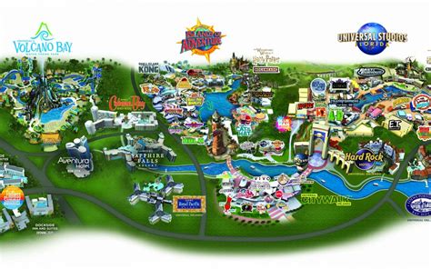 Universal Studios Theme Park Map Map Of California Coast Cities