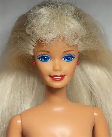 Nude Mattel Blonde Barbie Doll For Ooak Repaint Diorama Flat Feet S