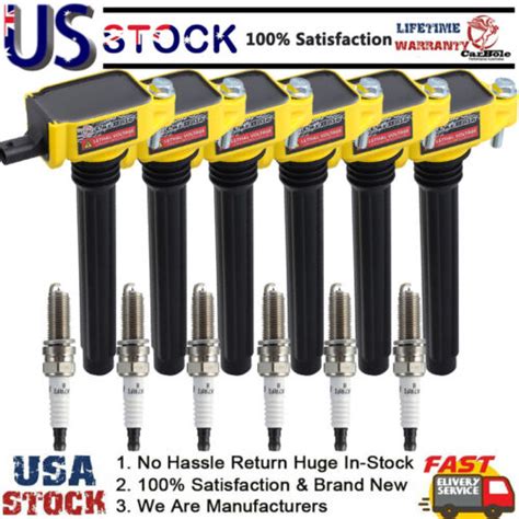 Uf648 6pcs Heavy Duty Ignition Coil And Platinum Spark Plug For Jeep