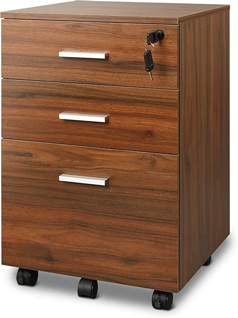 Devaise Fully Assembled Mobile Wood Filing Cabinetfile Cabinet With 3