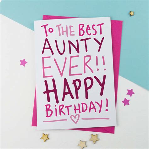 Special Best Aunty Ever Birthday Card By A Is For Alphabet