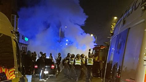 Fireworks Thrown At Officers As Riot Police Called In To Deal With