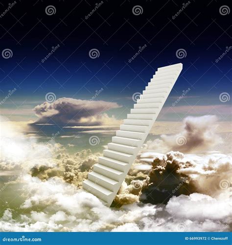 Stairway Leading Up To Bright Light Stock Photo Image Of Heavenly