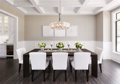 Outstanding White Wainscoting Transitional Dining Room