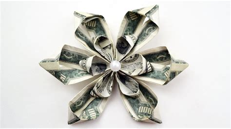 Beautiful Money Bow Flower Origami Dollar Tutorial Diy No Glue And