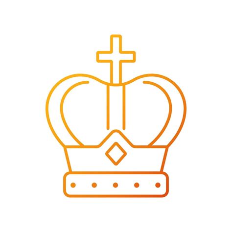 Royal Crown Gradient Linear Vector Icon Head Adornment For Monarchs
