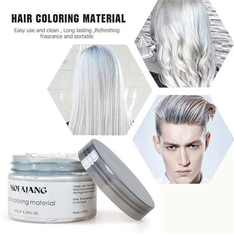 Mofajang White Color Hair Wax Long Lasting Stereotypes Do Not Fade Hair Mud Hair Cream Instant