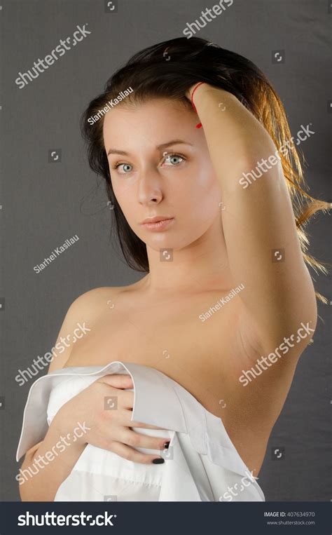 Beautiful Woman Portrait Nude Shoulders Female Stock Photo