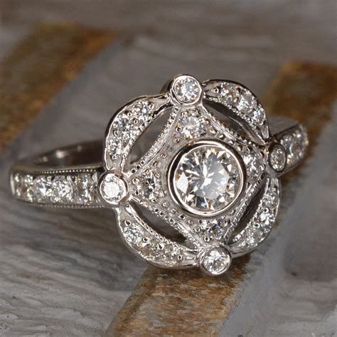 Roaring 20s Art Deco Diamond Ring 18k White Gold By Jdotc 165000