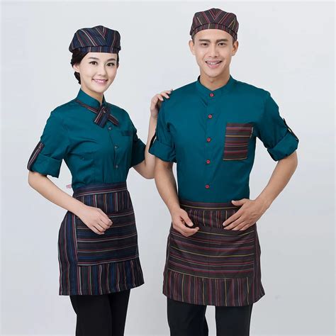 Staff Workwear Fashion Short Sleeve Coveralls Tea Shop Catering