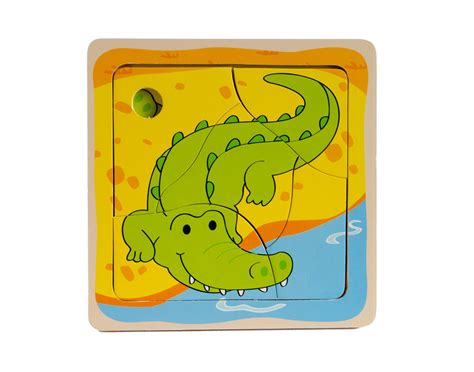 Baby Crocodile Wooden Puzzle The Little Baby Shop