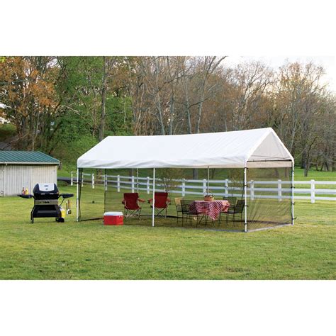 Our commercial 10×20 canopy is available in both plain and customizable roofs. ShelterLogic 10x20 Canopy Screen House Kit - Black