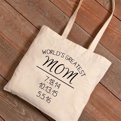 Worlds Greatest Mom Personalized Tote Tote Bag Mom Tote Bag Personalized Tote Bags