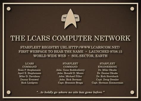 The Lcars Computer Network A Star Trek Fan Site Computer Network