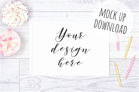 Download Birthday Card Mockup Photography - Landscape By Doodle and ...