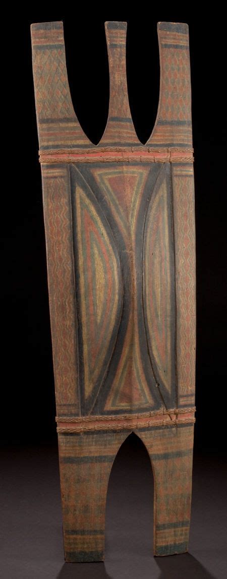 Filipino Painted Wood Shield Kalinga Early 20th Century