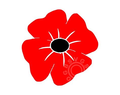 Poppy For Remembrance Day Armistice Day Svg Printable Cut File Etsy Uk