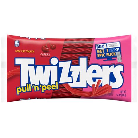 Twizzlers Cherry Pullnpeel Cherry Candy Bag 396g Woolworths
