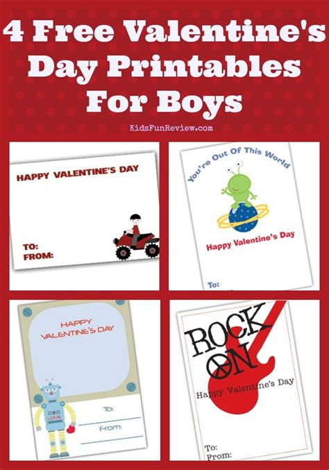 High quality boy valentine gifts and merchandise. 4 Cute Printable Valentines For Boys - The Kid's Fun Review