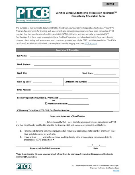 Cspt Competency Attestation Form Updated · Pdf
