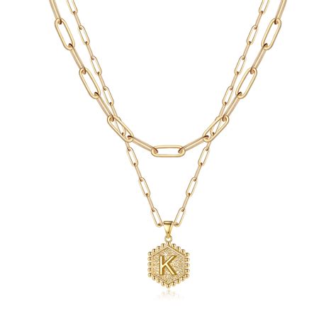 TINGN Dainty Layered Initial Necklaces For Women K Gold Plated