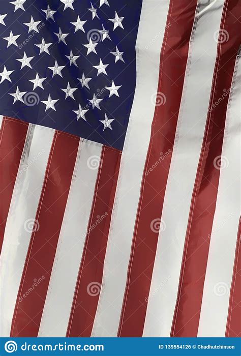 American Flag Depicting Stars And Stripes As A Background Stock Photo